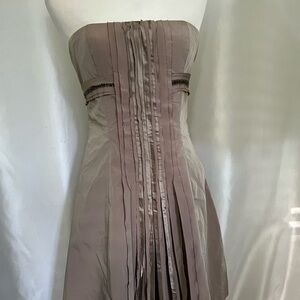 Pleated Fit Flare Beaded Dress